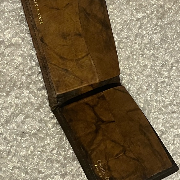 CHRISTIAN DIOR 🔥VINTAGE WALLET GLOVE STEER STUNNING PATINA - Picture 13 of 15